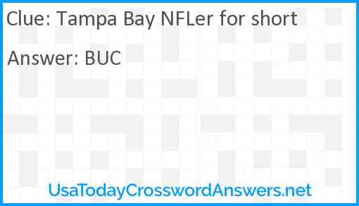 Tampa Bay NFLer for short Answer