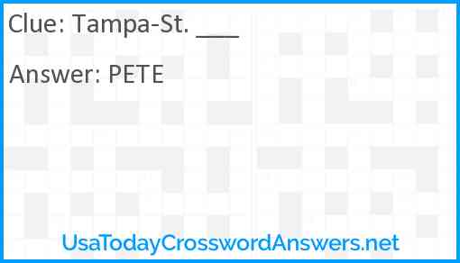 Tampa-St. ___ Answer