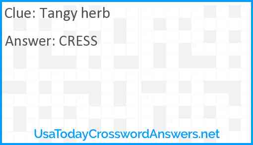 Tangy herb Answer