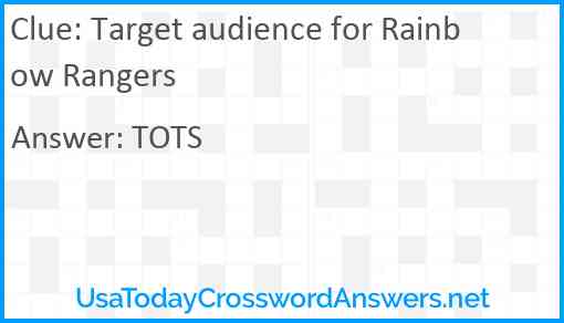 Target audience for Rainbow Rangers Answer