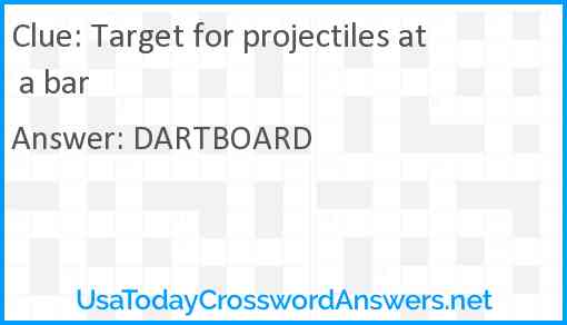 Target for projectiles at a bar Answer