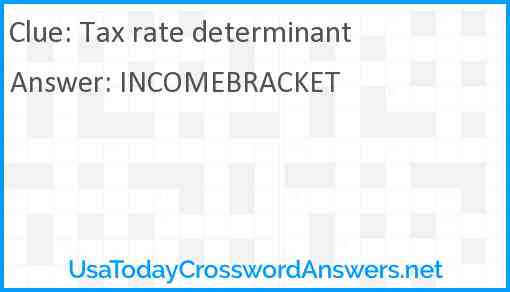 Tax rate determinant Answer