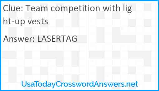 Team competition with light-up vests Answer