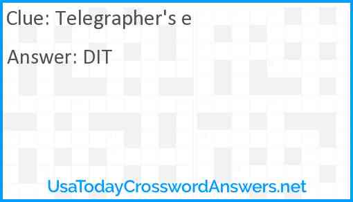Telegrapher's e Answer