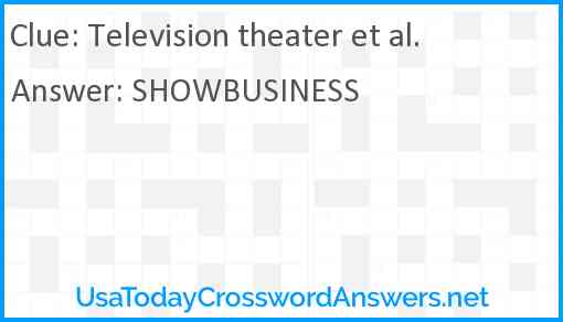 Television theater et al. Answer