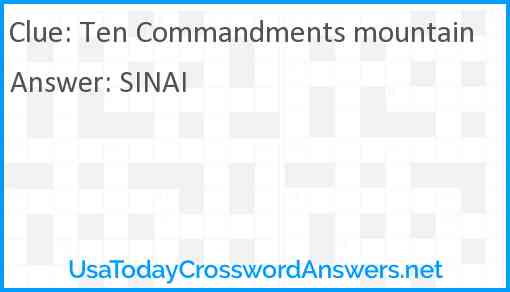 Ten Commandments mountain Answer