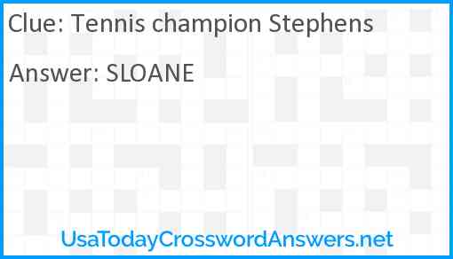 Tennis champion Stephens Answer