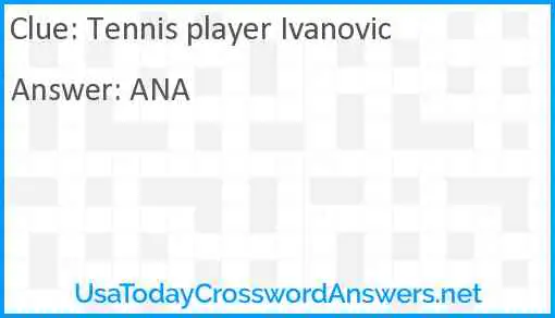 Tennis player Ivanovic Answer