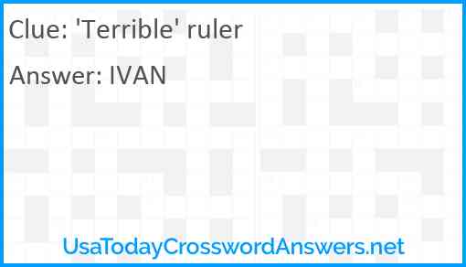 'Terrible' ruler Answer