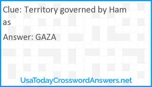 Territory governed by Hamas Answer