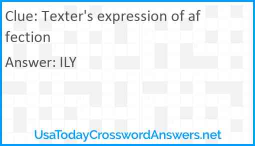 Texter's expression of affection Answer
