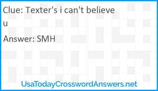 Texter's i can't believe u Answer