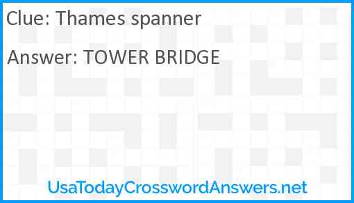 Thames spanner Answer