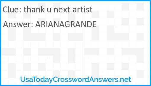 thank u next artist Answer