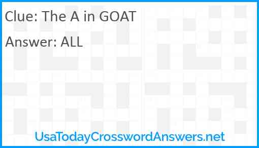 The A in GOAT Answer