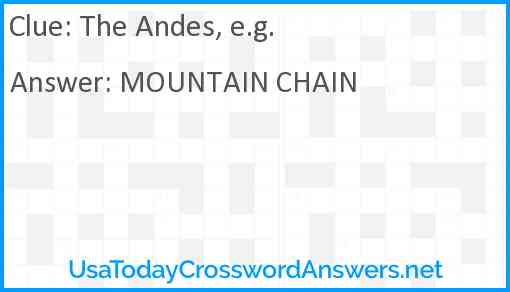 The Andes, e.g. Answer