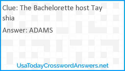 The Bachelorette host Tayshia Answer