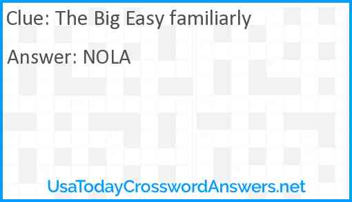 The Big Easy familiarly Answer