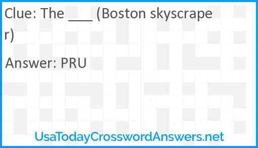 The ___ (Boston skyscraper) Answer