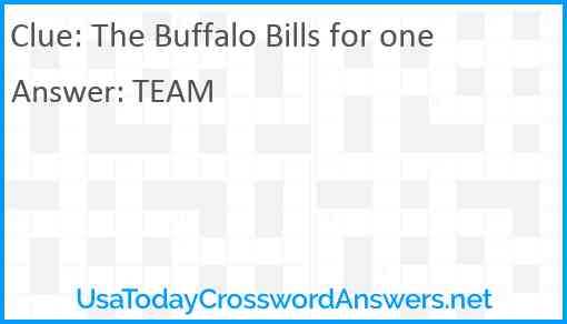 The Buffalo Bills for one Answer