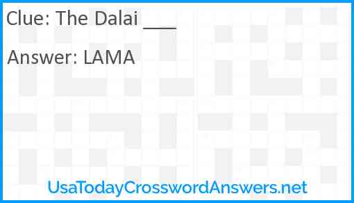 The Dalai ___ Answer