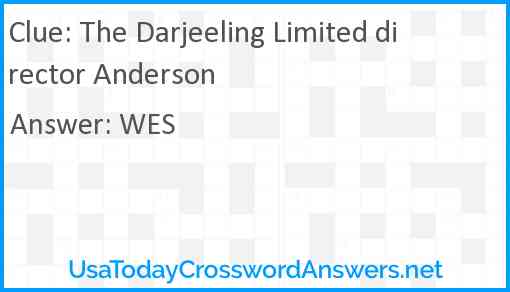 The Darjeeling Limited director Anderson Answer