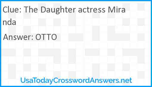 The Daughter actress Miranda Answer