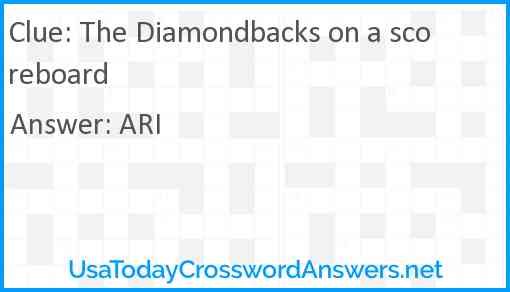 The Diamondbacks on a scoreboard Answer