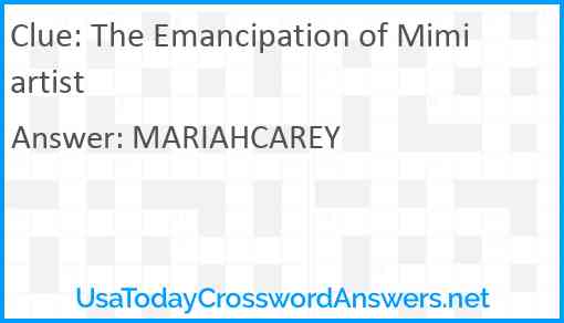 The Emancipation of Mimi artist Answer