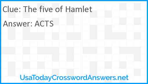 The five of Hamlet Answer