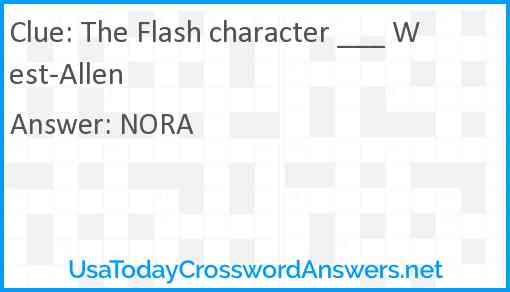 The Flash character ___ West-Allen Answer