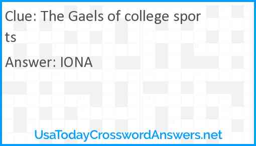 The Gaels of college sports Answer