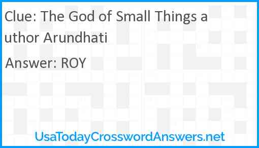 The God of Small Things author Arundhati Answer