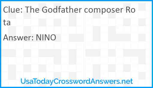 The Godfather composer Rota Answer