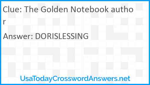 The Golden Notebook author Answer
