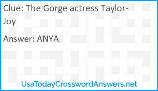The Gorge actress Taylor-Joy Answer