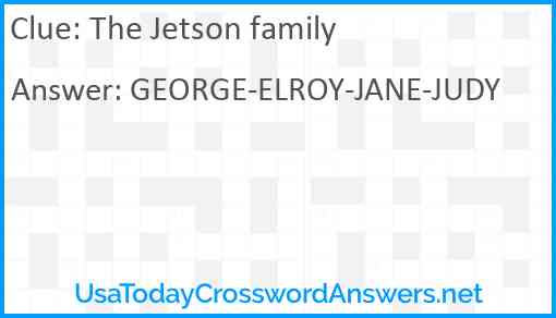 The Jetson family Answer