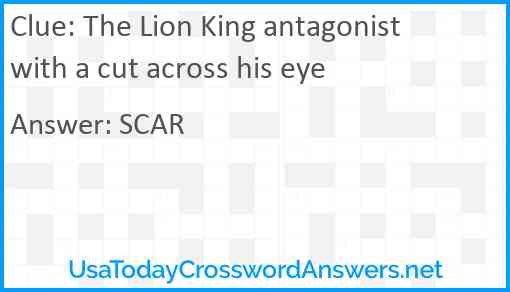 The Lion King antagonist with a cut across his eye Answer