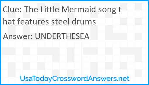 The Little Mermaid song that features steel drums Answer