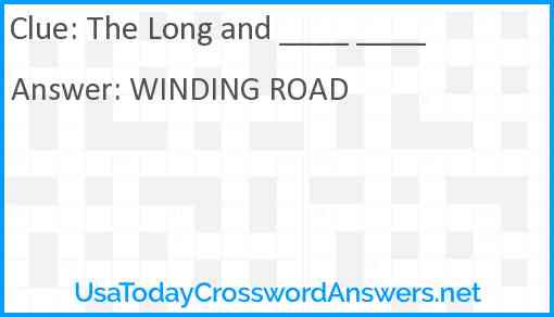 The Long and ____ ____ Answer