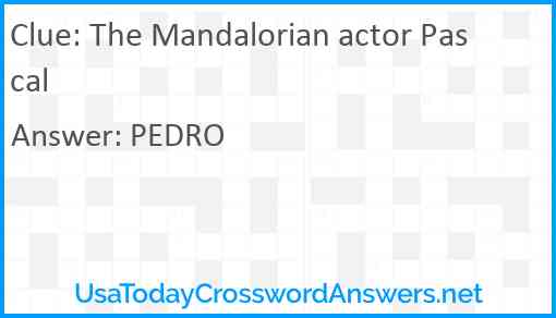 The Mandalorian actor Pascal Answer