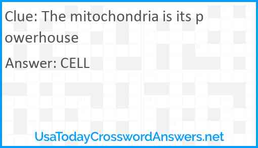 The mitochondria is its powerhouse Answer
