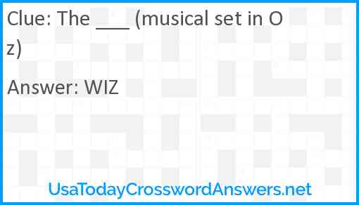 The ___ (musical set in Oz) Answer