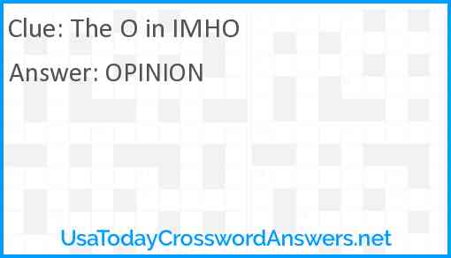 The O in IMHO Answer