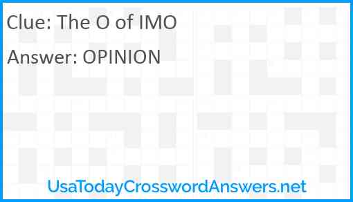 The O of IMO Answer