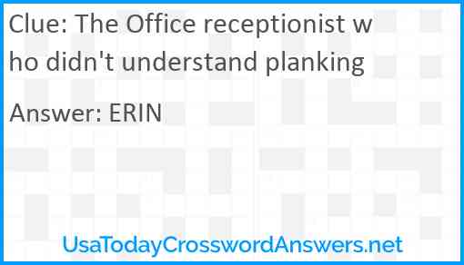 The Office receptionist who didn't understand planking Answer