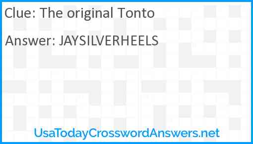 The original Tonto Answer