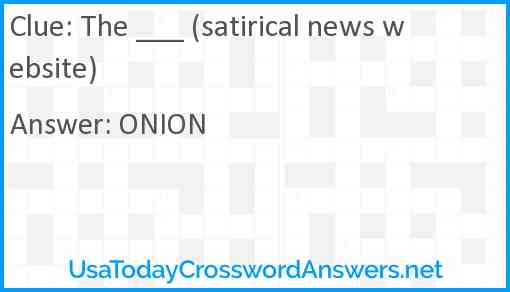 The ___ (satirical news website) Answer