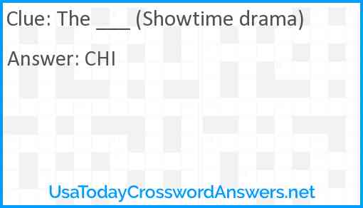 The ___ (Showtime drama) Answer