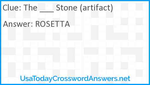 The ___ Stone (artifact) Answer